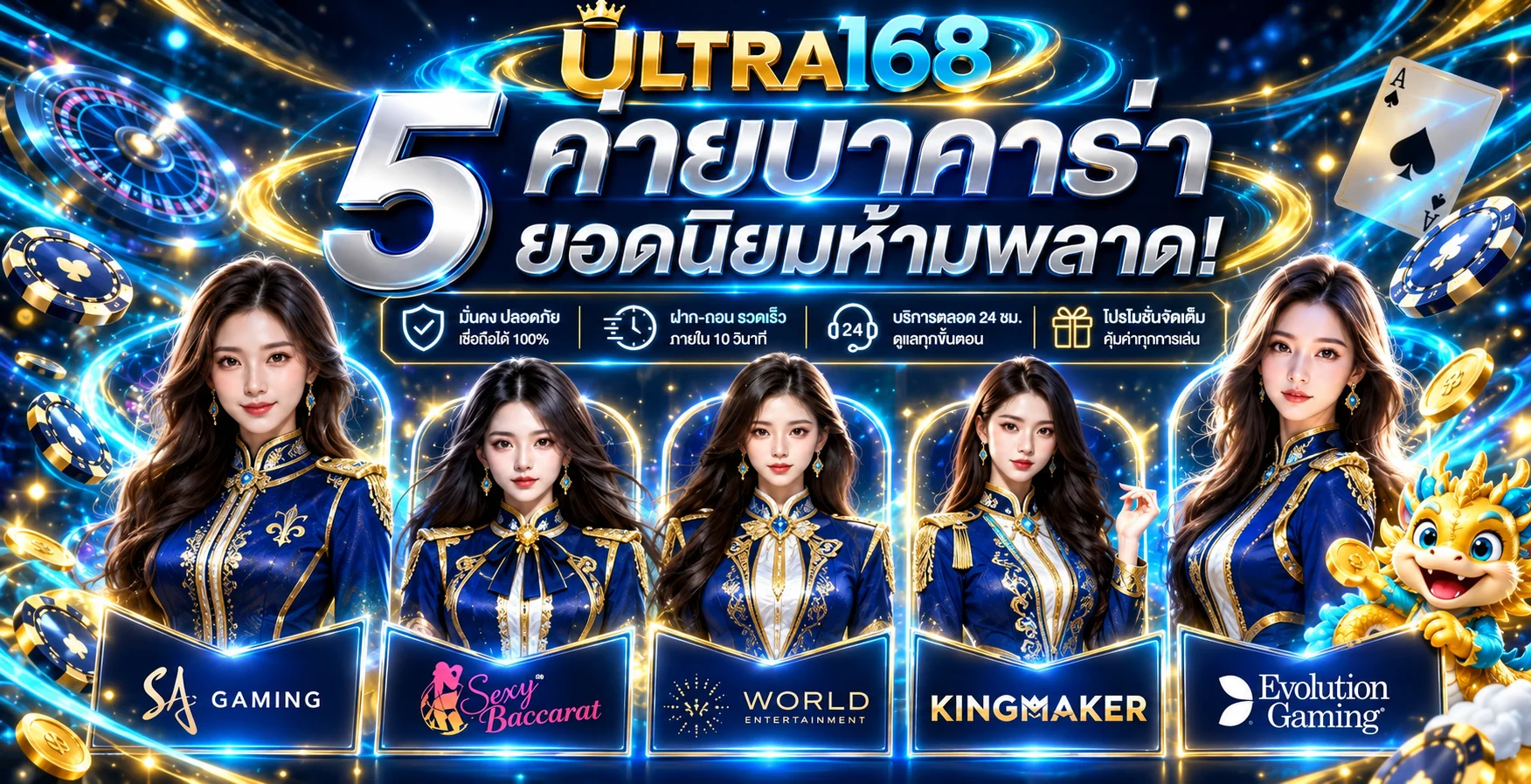 ULTRA168 ระบบเกมและบริการหลายค่าย
